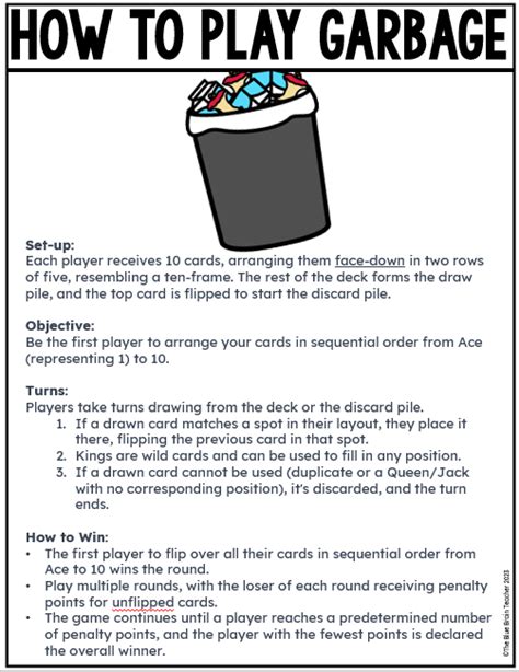 How to play the card game Garbage ⋆ The Blue Brain Teacher