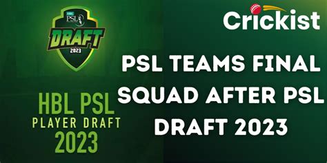 PSL Teams Final Squad After PSL DRAFT 2023 - Complete List