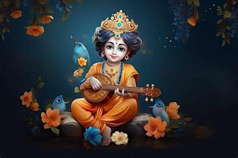 Premium AI Image | Janmashtami background