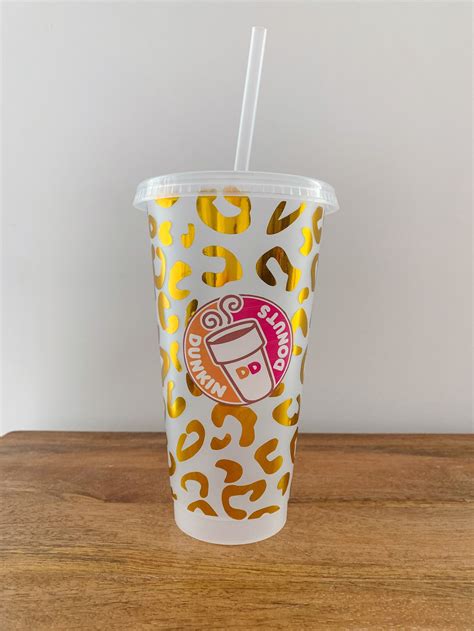 Dunkin Donuts Reusable Cold Drink Cup Leopard Print | Etsy