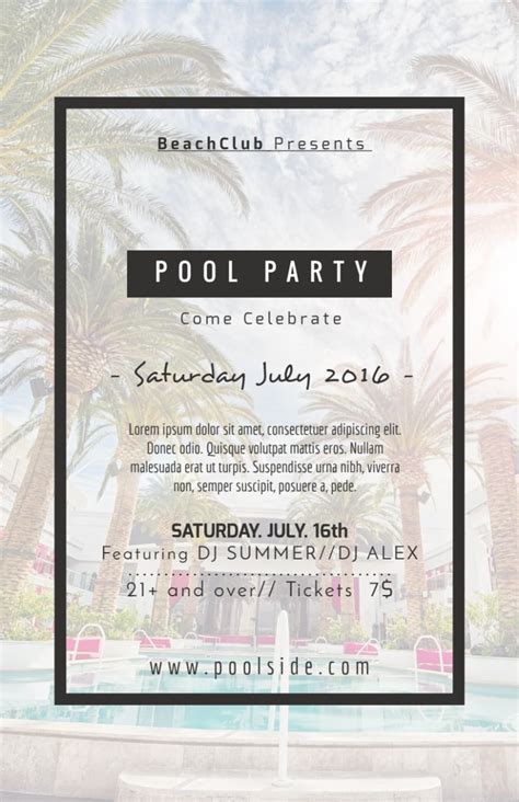 Fancy Pool Party Flyer Template | MyCreativeShop