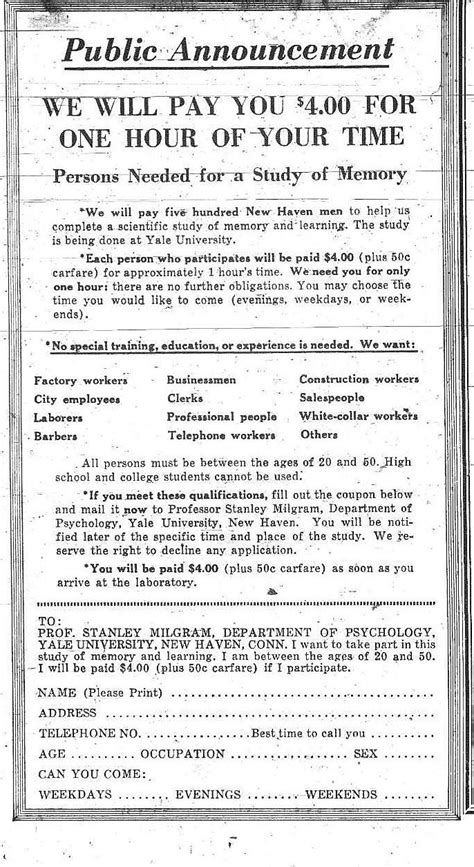 Revisiting the Milgram Obedience Experiment conducted at Yale