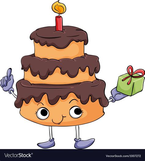 Cartoon Cake vector image on VectorStock in 2020 | Cartoon cake, Cake ...