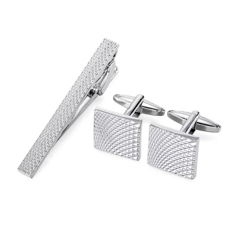 High quality fashion brand Suit Cufflinks tie clip laser metal ...