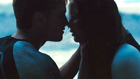 Katniss And Peeta Kiss On The Beach