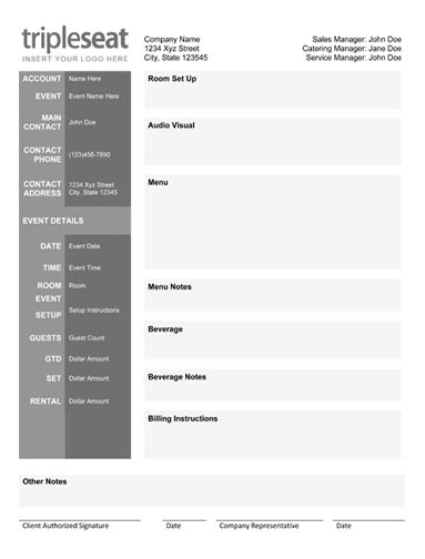 How to Create a Banquet Event Order Template