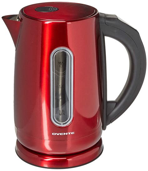 Ovente Electric Hot Water Kettle 1.7 Liter Stainless Steel with Touch Screen Control Panel, 1100 ...