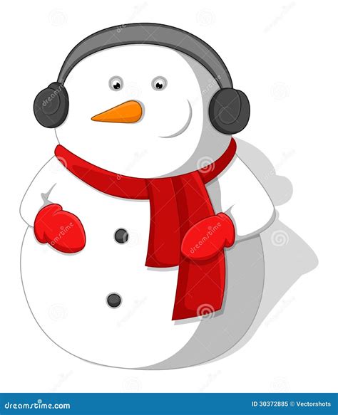 Cartoon Snowman - Christmas Vector Illustration Royalty Free Stock Photo - Image: 30372885