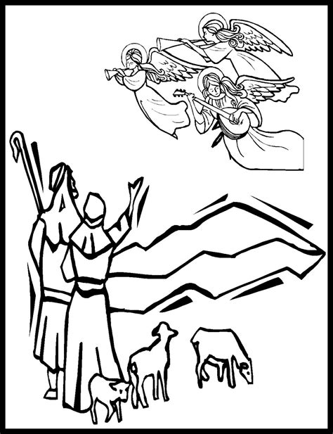 Shepherds And Angels Coloring Pages at GetColorings.com | Free printable colorings pages to ...