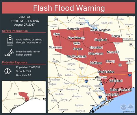 Flash Flood Warning including The Woodlands TX, Baytown TX, Conroe TX until 12:30 PM CDT | NWS ...