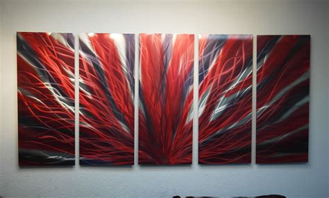 Large Radiance Red and Black- Metal Wall Art Abstract Sculpture ...