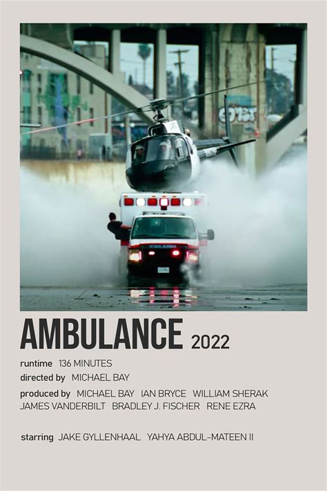 Ambulance Minimalist Movie Polaroid Poster | Iconic movie posters ...