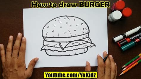 How to draw BURGER - YouTube