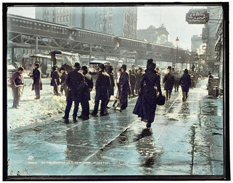 On the streets in a New York blizzard 1899 Painting by Celestial Images | Pixels