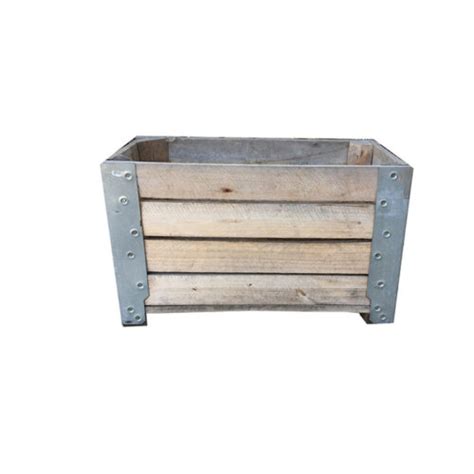 Metal Planter Box - Rustic Timber