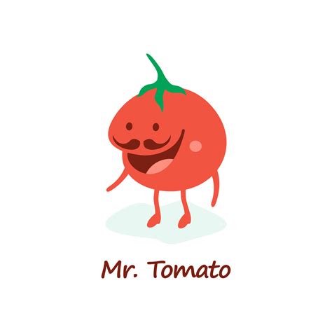 Cartoon Mr. tomato. Vector. Isolated on a white background. Cheerful character. 15863537 Vector ...