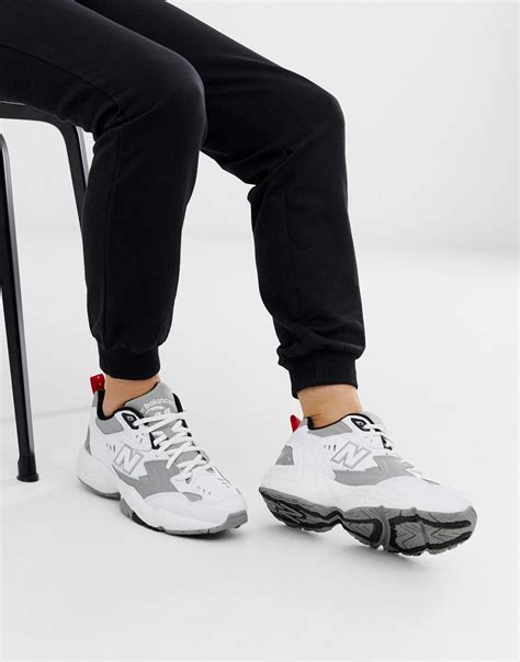 New Balance 608 White And Gray Chunky Sneakers | Lyst