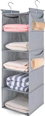 Amazon.com: ZOBER Hanging Closet Organizer and Storage Shelves - 5 ...