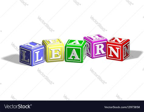 Learn alphabet blocks Royalty Free Vector Image