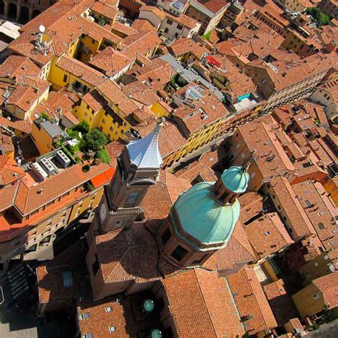 Climbing one of the two leaning towers of Bologna