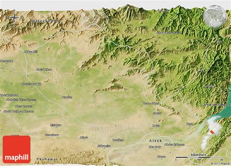 Satellite 3D Map of Mardan