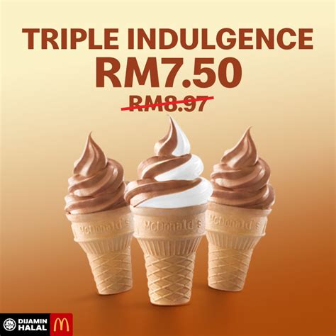 McDonald's Chocolate Sundae Cone Returns With 3 For RM7.50 Triple ...