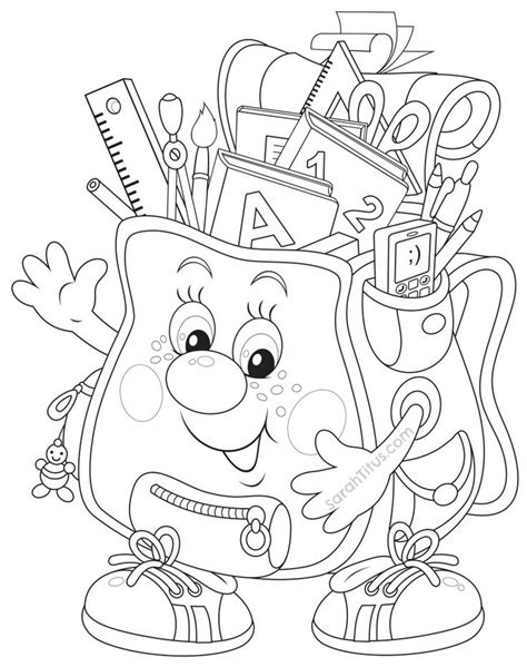 Back to School Coloring Pages | Páginas para colorir gratuitas, Livro ...