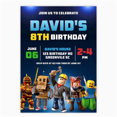 Roblox Invitation Template Free