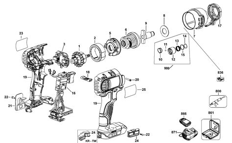 DeWalt DCF885 Type 1 Impact Driver Spare Parts - Part Shop Direct