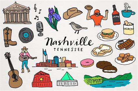 Nashville Tennessee City Clipart Set Instant Download, Commercial ...