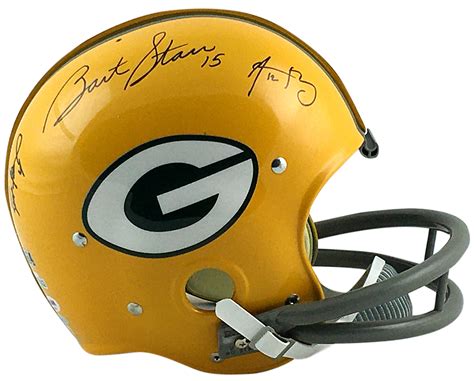 Bart Starr, Brett Favre & Aaron Rodgers Autographed Green Bay Packers ...