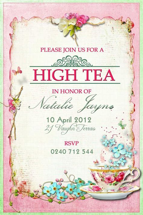 Free Printable Downloadable Tea Party Invitations