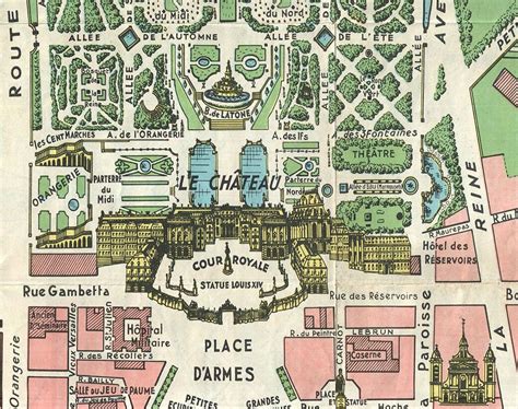 Old Map of the Palace of Versailles & Gardens 1920 by Leconte - Etsy