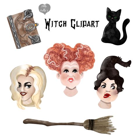 Witch Clipart, Witchcraft Clipart, Spell Book, Funny Clipart, Halloween ...