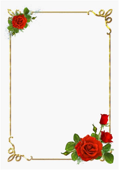 Border Designs Png Image Download - Rose Flower Border Png, Transparent Png , Transparent Png ...