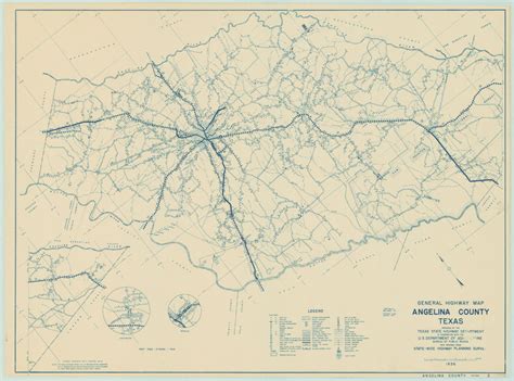 Angelina County Texas Historical Map 1936 – Texas Map Store