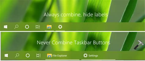 Enable 'Never combine taskbar buttons' in Windows 11