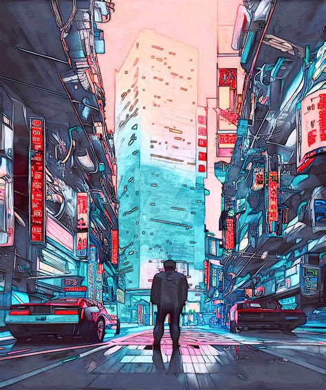 cyberpunk Future imaginative city vaporwave person by sytacdesign on DeviantArt