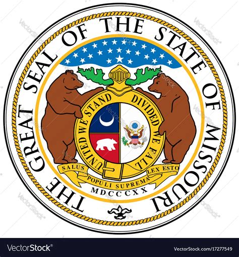 Missouri state seal Royalty Free Vector Image - VectorStock