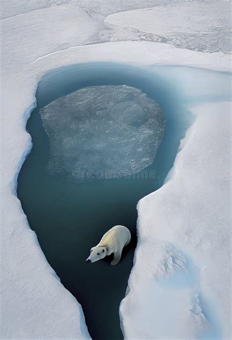 Polar Bear in North Pole. Climate Change, Generative AI Stock ...