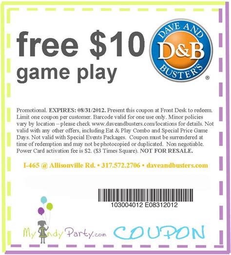 Dave And Busters Printable Coupons - multiprogramhu