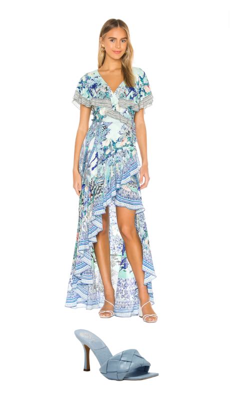 Bethenny Frankel's Blue Floral Ruffle Dress