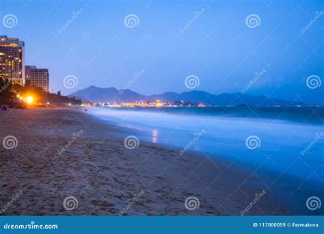 Nha Trang Beach at Night, Vietnam Stock Image - Image of tourism, asian: 117000059