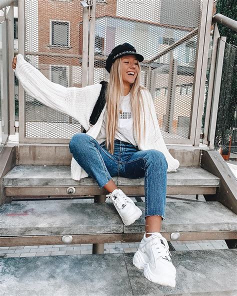 Teenagers' stylish clothing collection! #winterteensfashion | White sneakers outfit, Platform ...