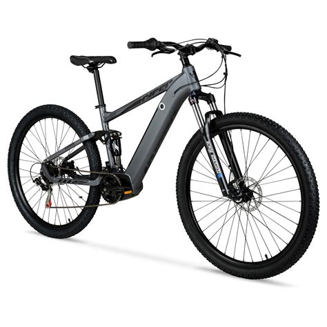 Hyper E-Ride Electric Bike, Mid-Drive MTB Dual-Suspension, 36 Volt ...