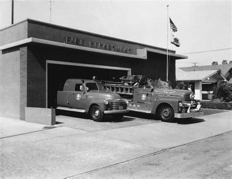 View of the first building to house Station No. 1 of the Anaheim Fire ...