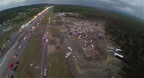 Arkansas Tornado Damage Captured by Drone Video