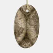 Antique Historical Old World Atlas Map Continents Ceramic Ornament | Zazzle