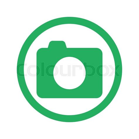 Flat green Camera icon and green ... | Stock vector | Colourbox