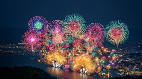 Biwako fireworks festival at Lake Biwa in summer, Otsu, Shiga, Japan | Windows Spotlight Images